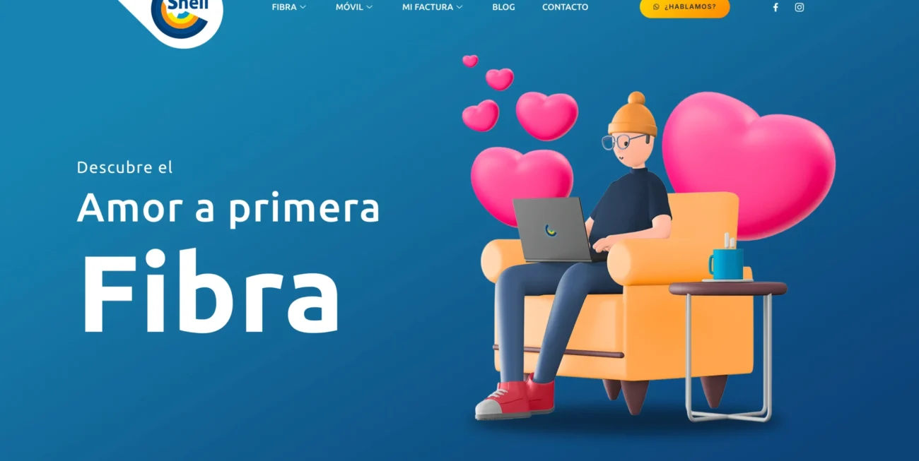 Página web corporativa de la empresa de internet y telefonía móvil Snell Trademark Corporation SL.