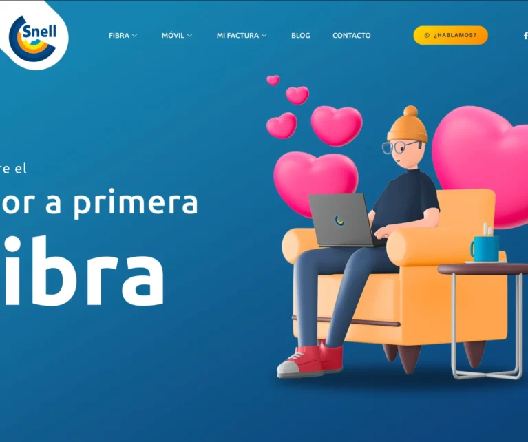 Página web corporativa de la empresa de internet y telefonía móvil Snell Trademark Corporation SL.